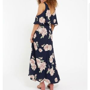 Dex Floral Cold-Shoulder Maxi Dress